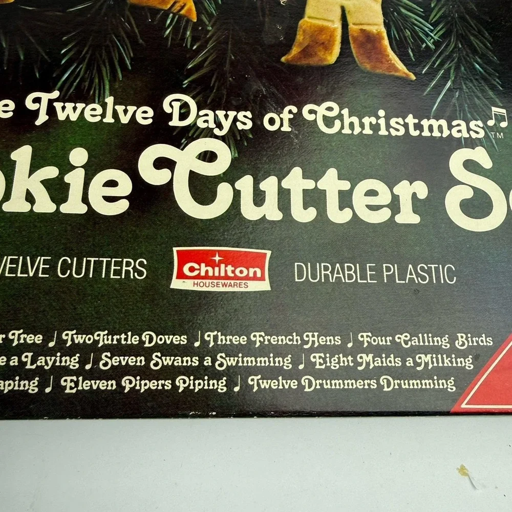 Vintage Chilton The Twelve Days of Christmas Cookie Cutters Set 1978 Red Holiday